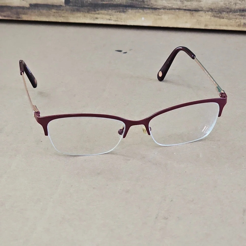 Nine West Eyeglasses Womens Purple  Half Rim Cat Eye NW1090 53-16-135